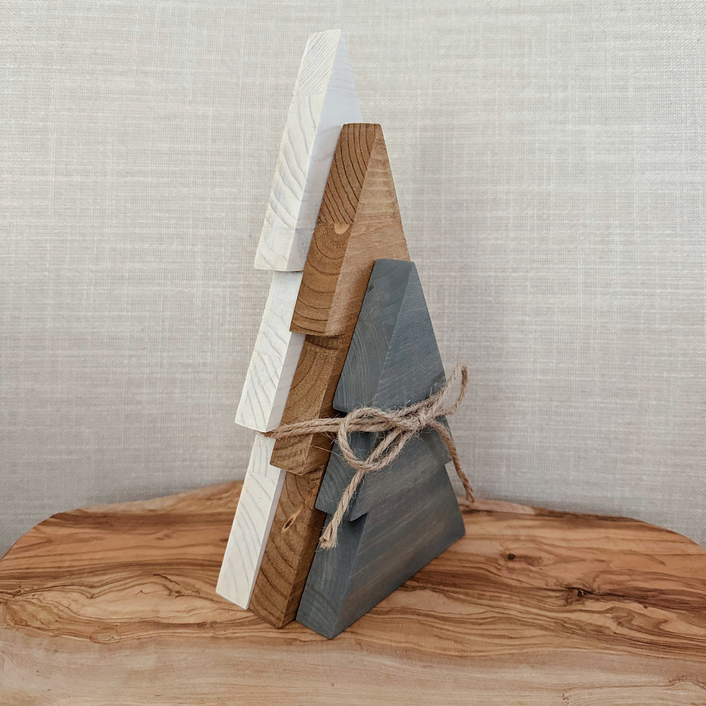 Set of 3 Wood Christmas Tree | Natural Set