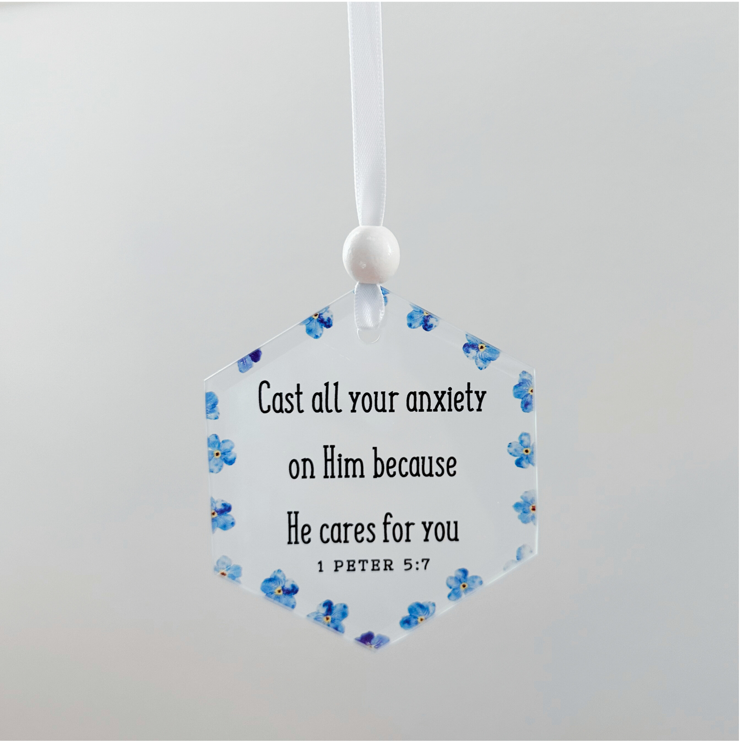 Scripture Window Charm - 1 Peter 5:7