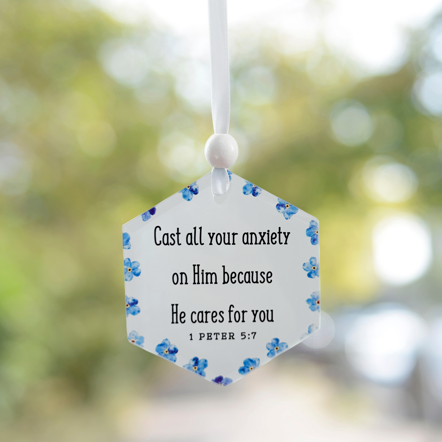 Scripture Window Charm - 1 Peter 5:7