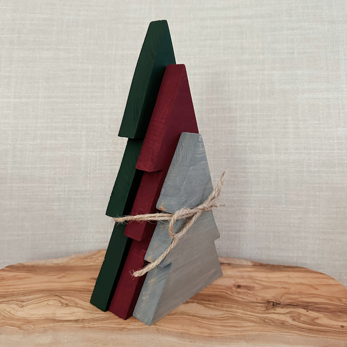 Set of 3 Wood Christmas Tree | Traditional Set