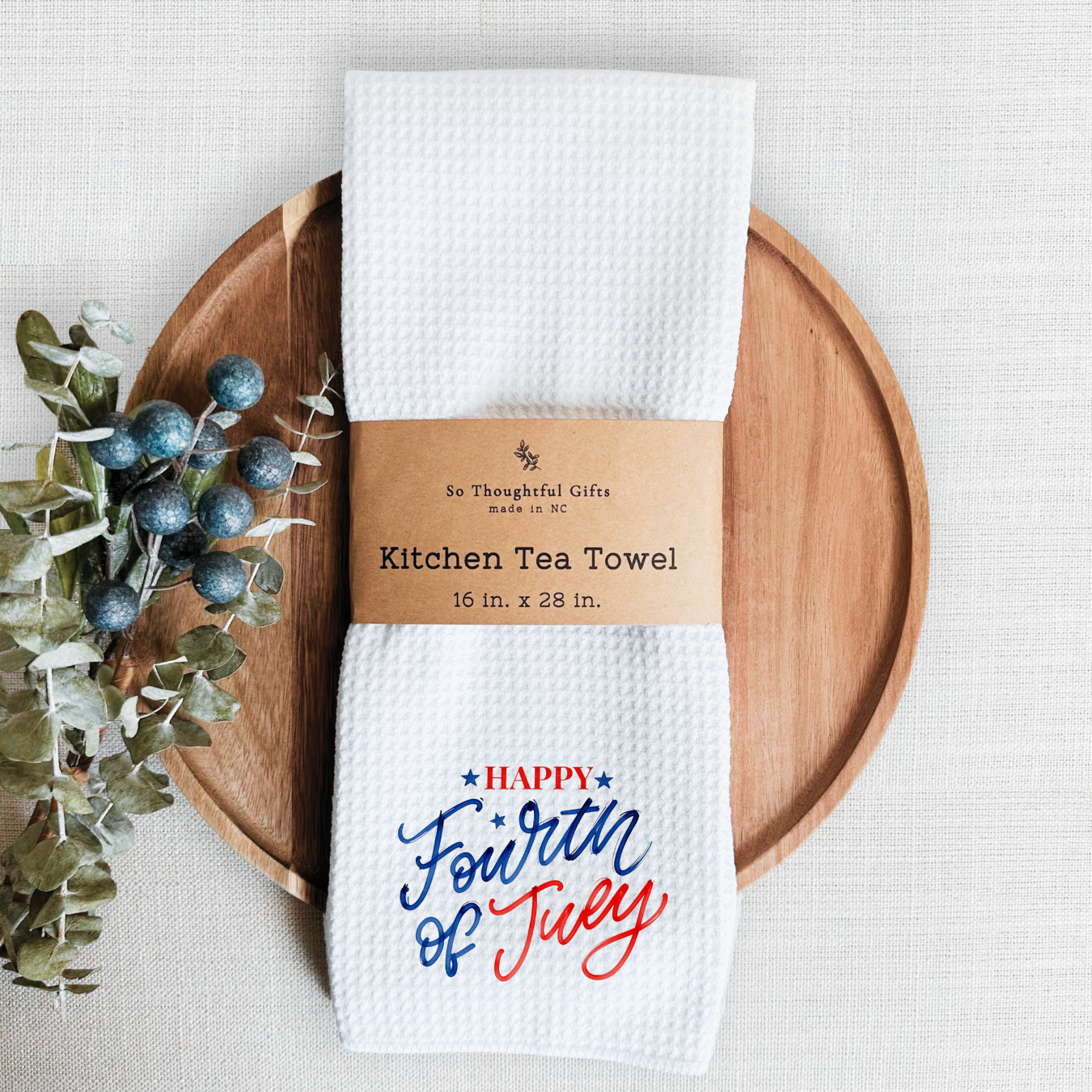 Patriotic Dish Towel - Happy Fourth of July