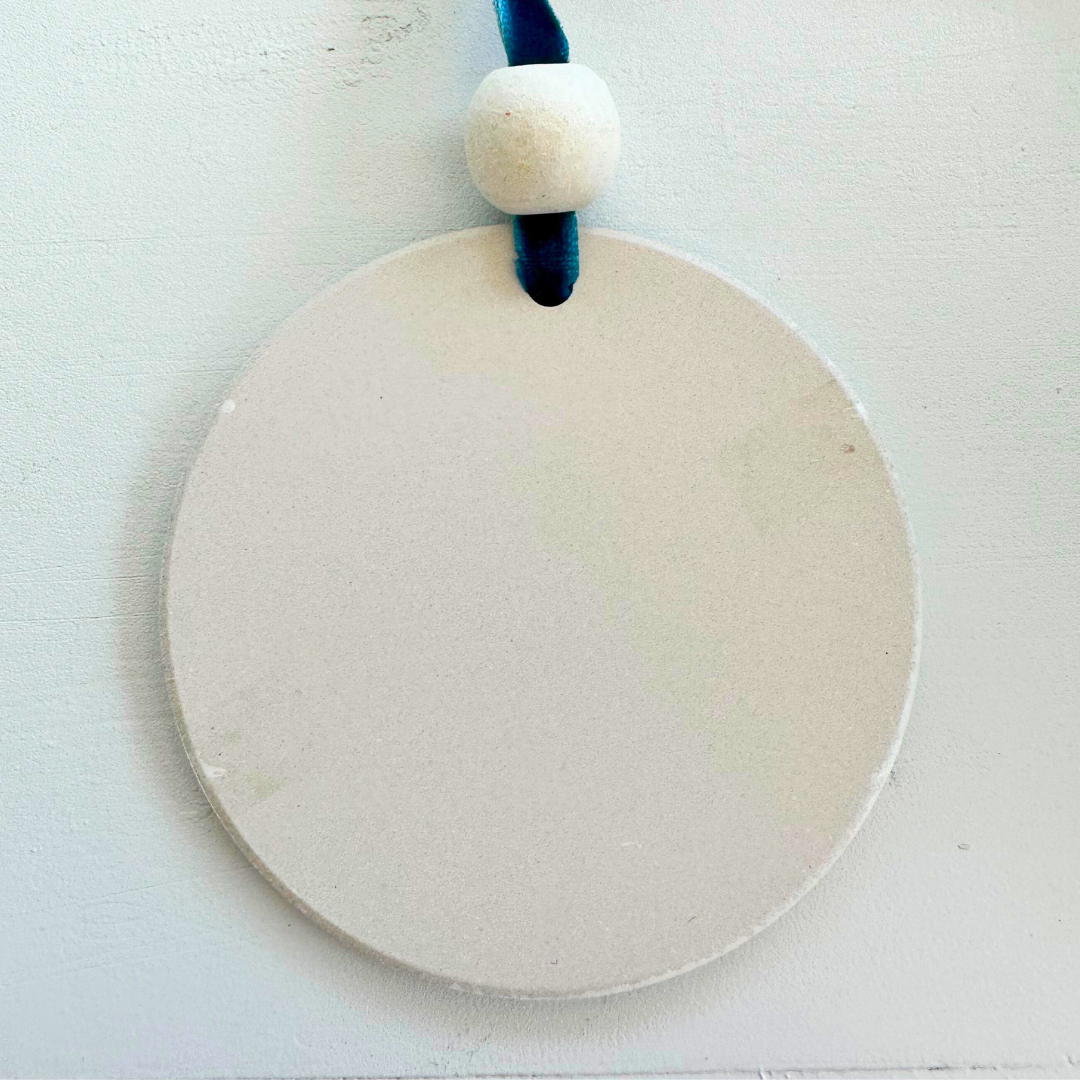 Christmas Ornament - Painted Blue Angel | Ceramic Ornament