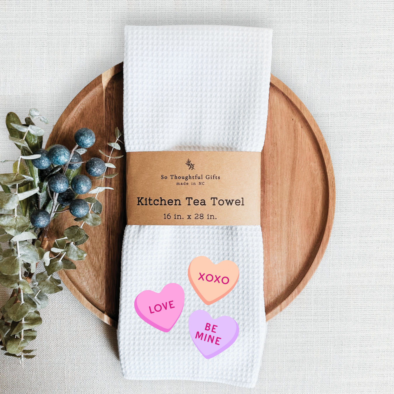 Valentine Dish Towel - Candy Hearts
