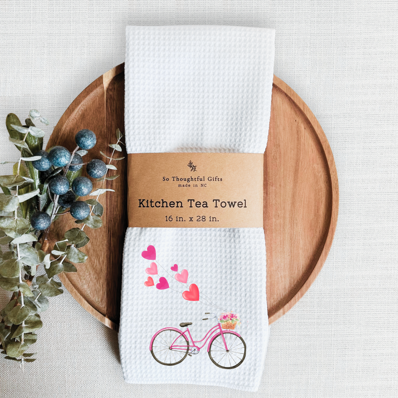 Valentine Dish Towel - Bike