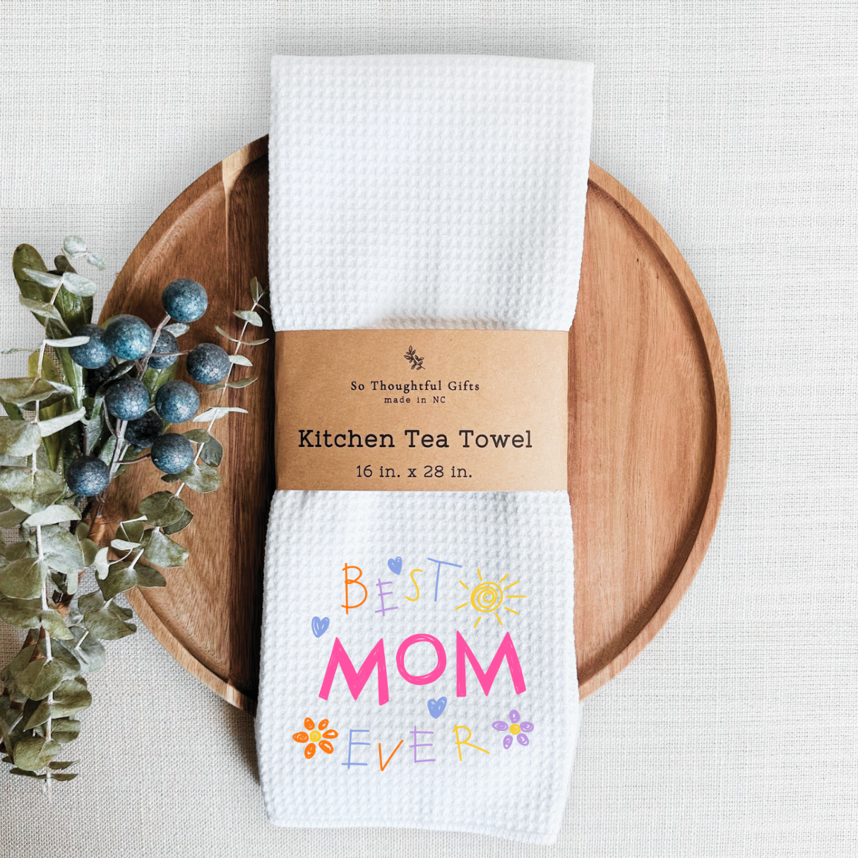 Mother’s Day Dish Towel - Best Mom Ever Art