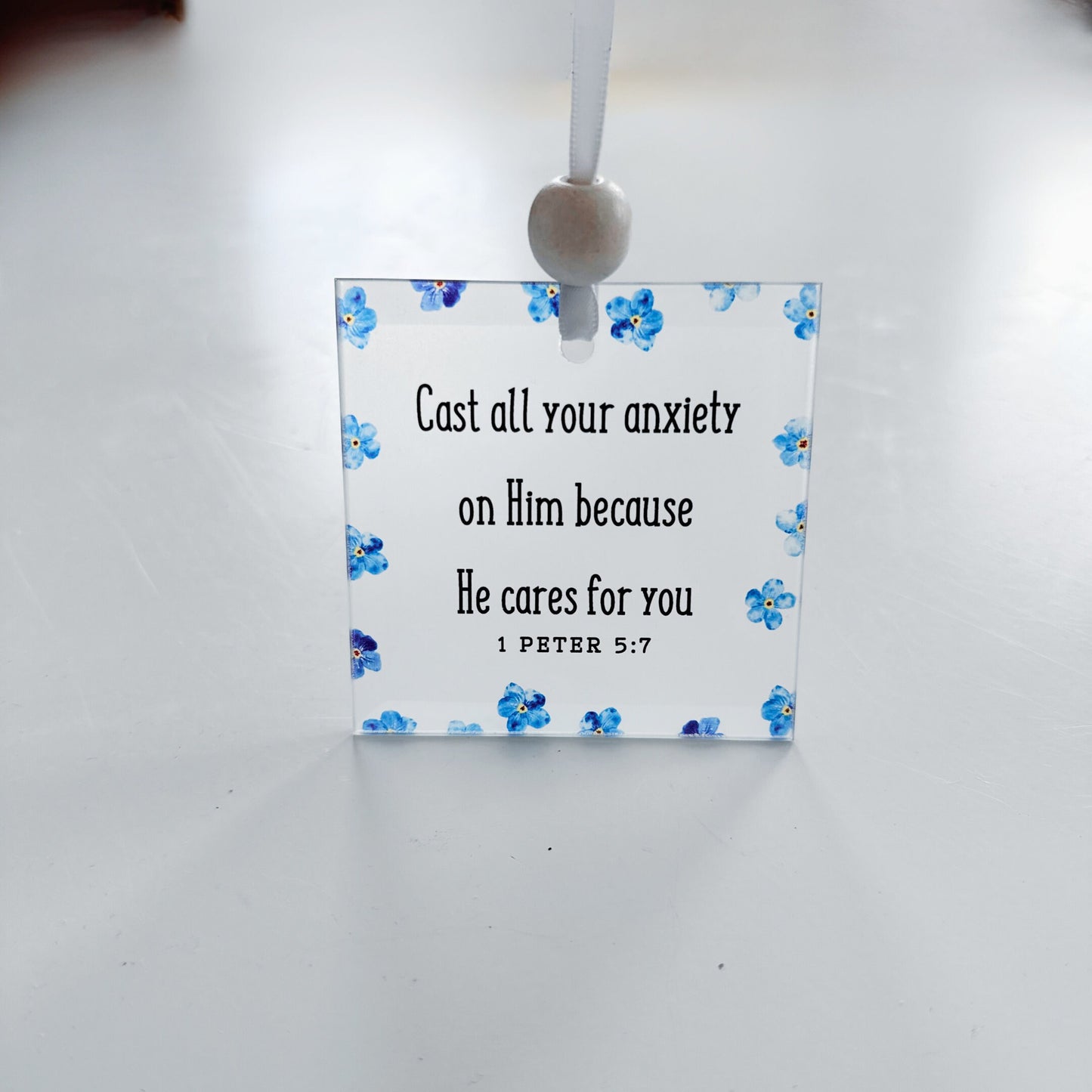 Scripture Window Charm - 1 Peter 5:7