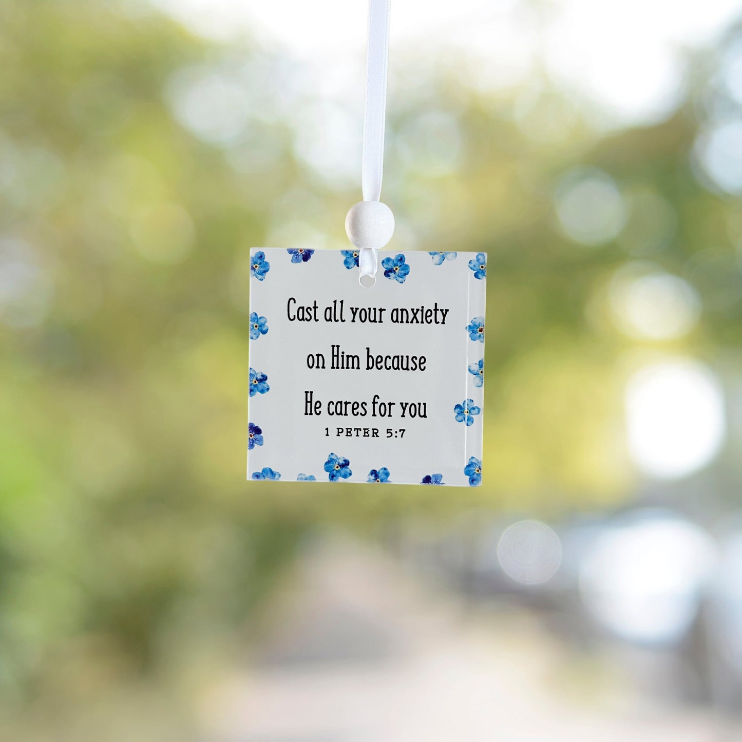 Scripture Window Charm - 1 Peter 5:7