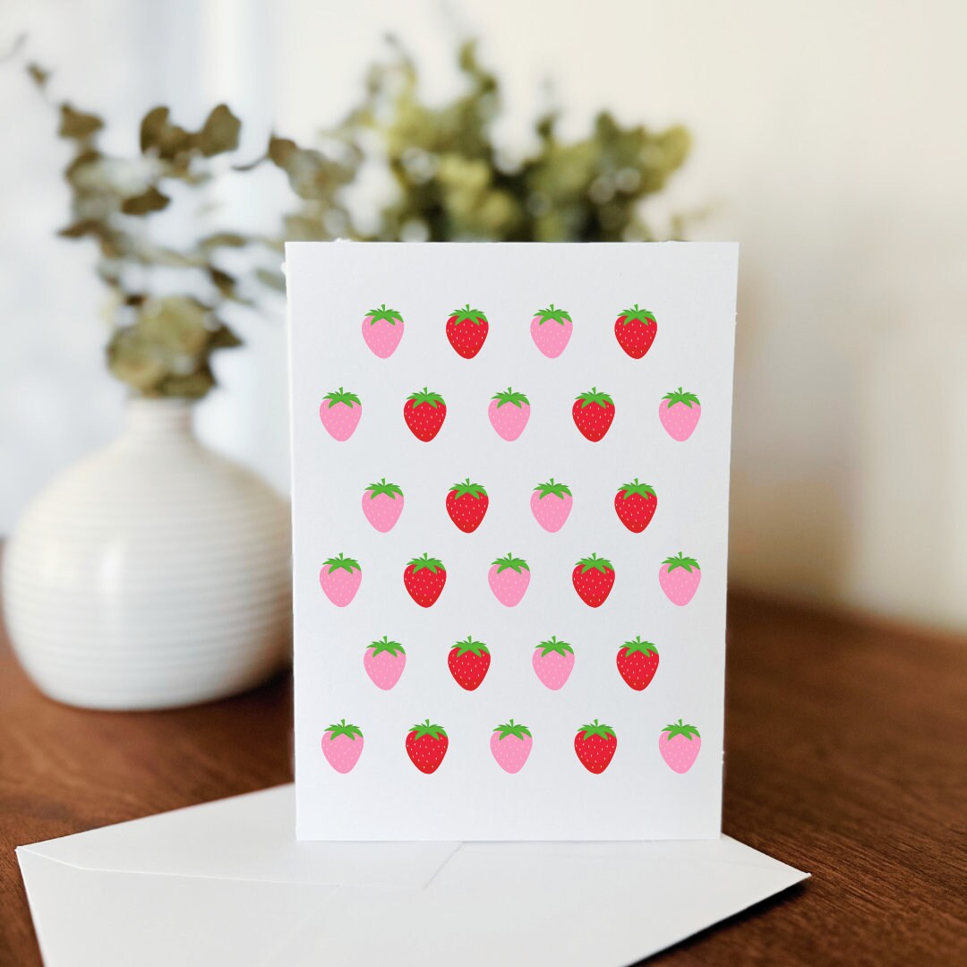 Notecard Set of 10 - Strawberries