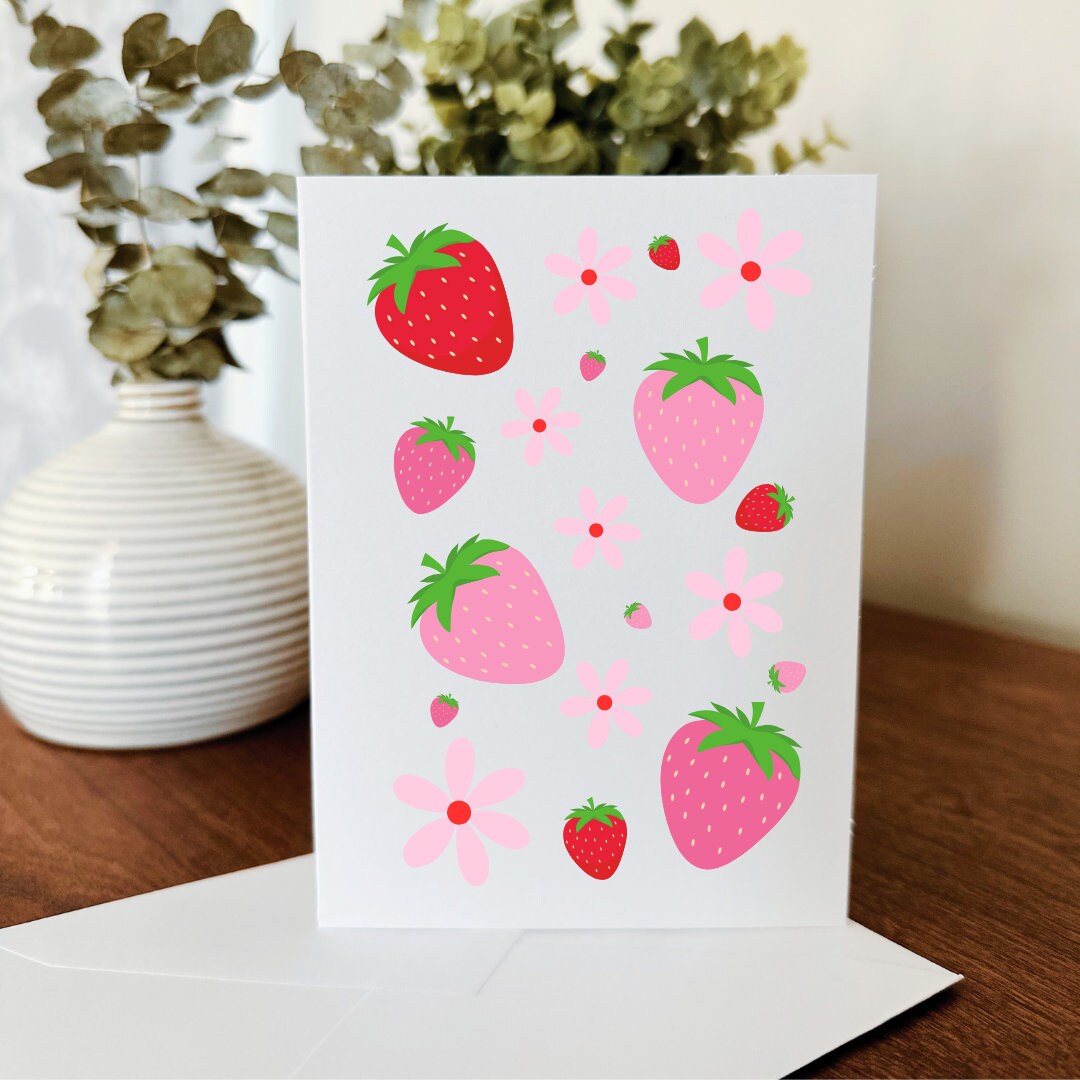 Notecard Set of 10 - Strawberries