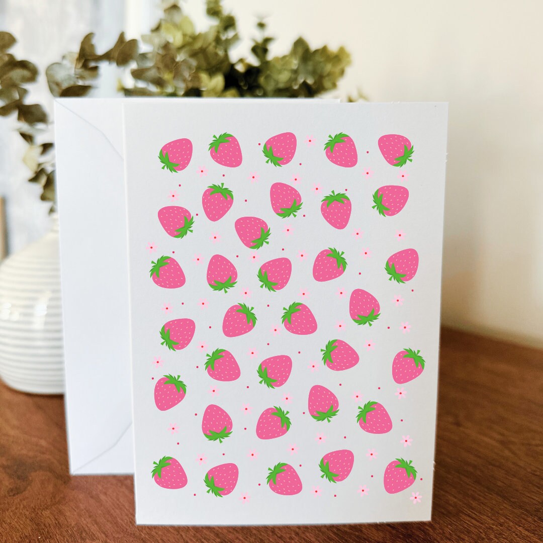 Notecard Set of 10 - Strawberries
