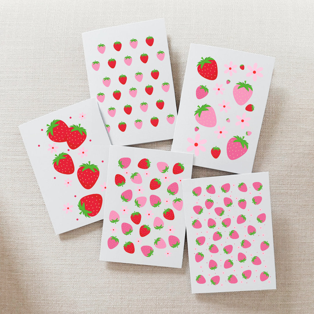 Notecard Set of 10 - Strawberries