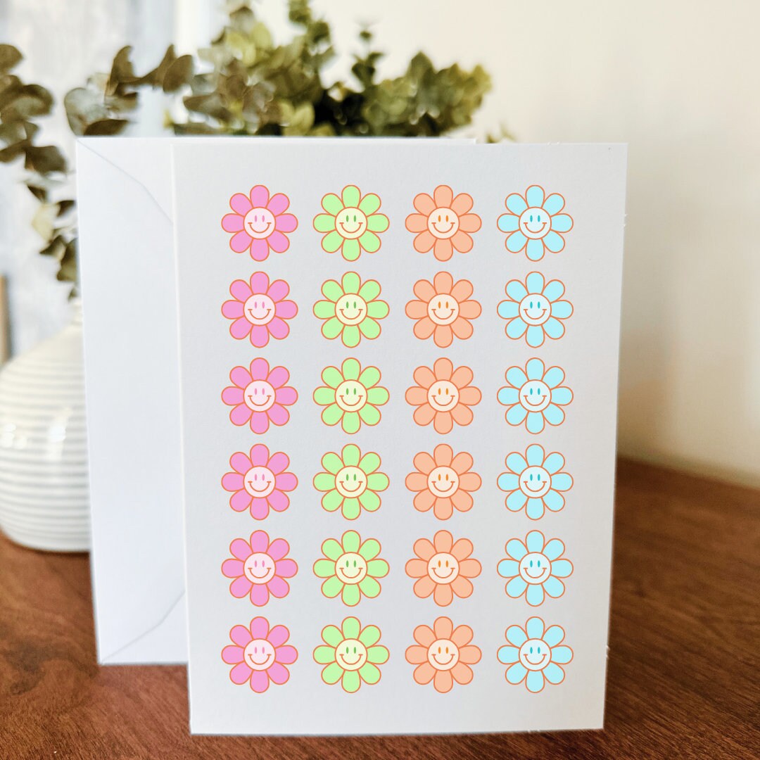 Notecard Set of 10 - Happy Flowers