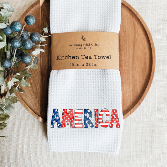 Patriotic Dish Towel - AMERICA
