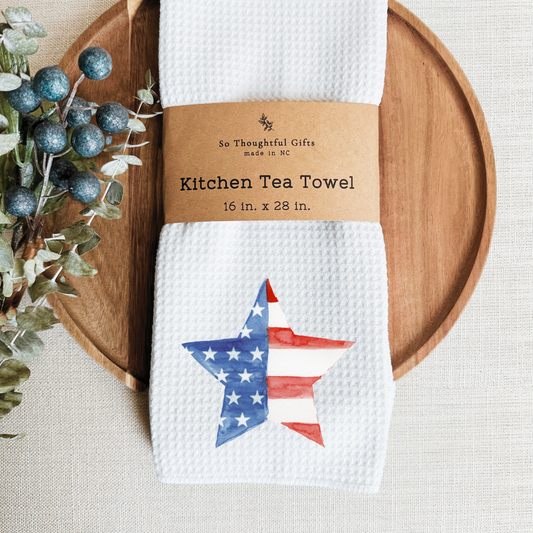 Patriotic Dish Towel - Watercolor Star