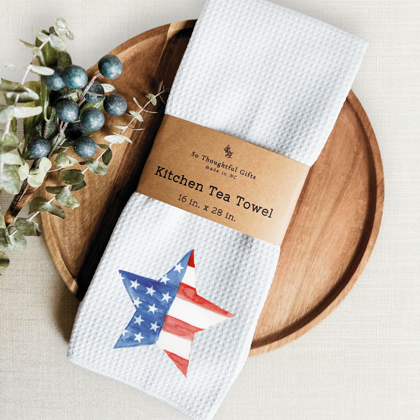 Patriotic Dish Towel - Watercolor Star