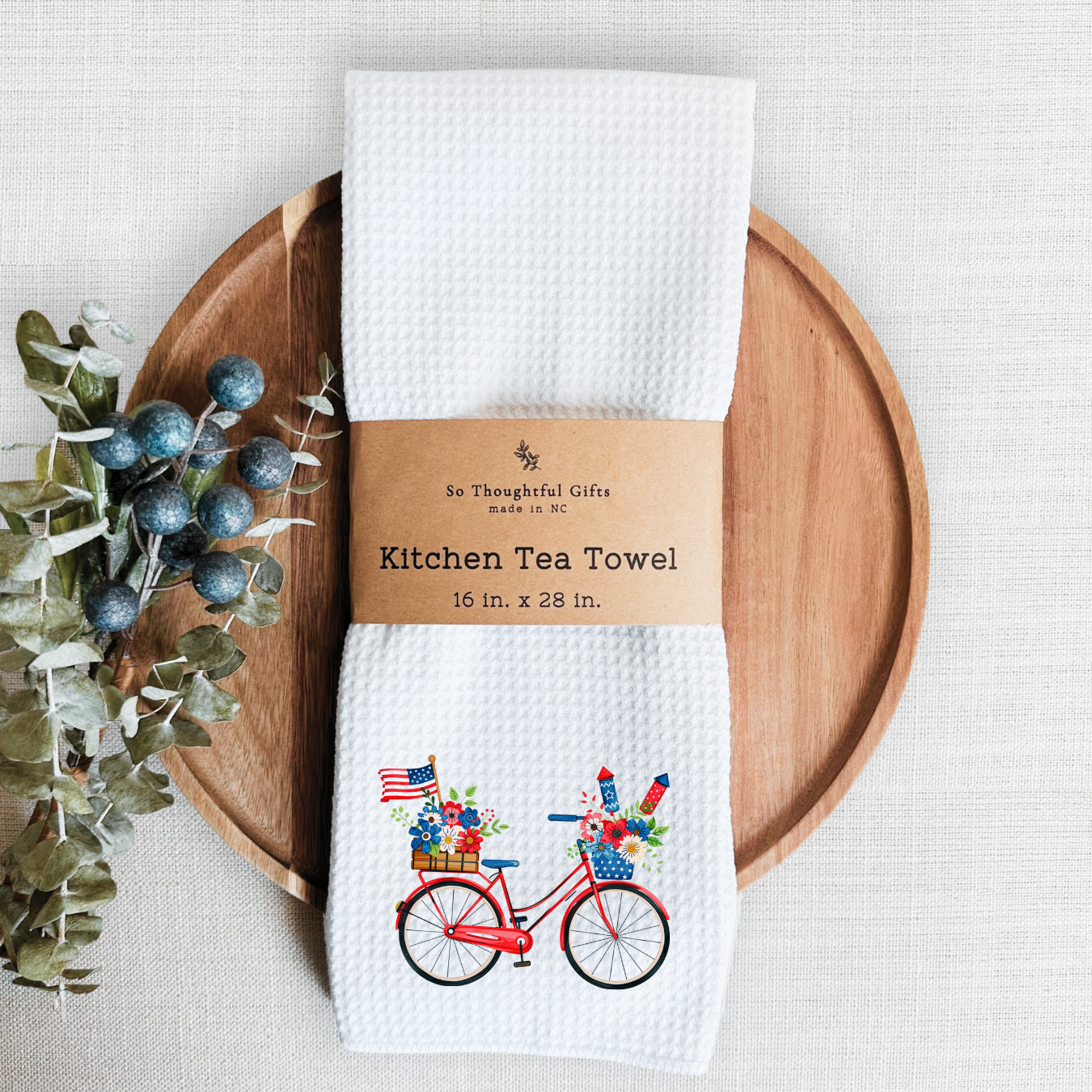 Patriotic Dish Towel - Bike
