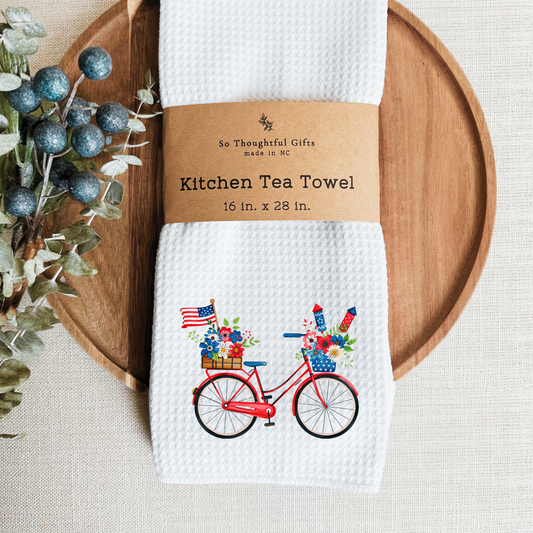 Patriotic Dish Towel - Bike