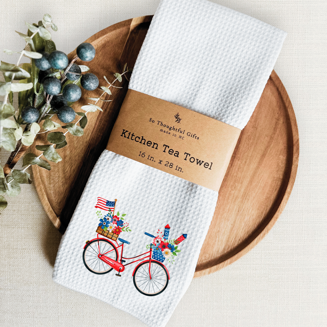 Patriotic Dish Towel - Bike