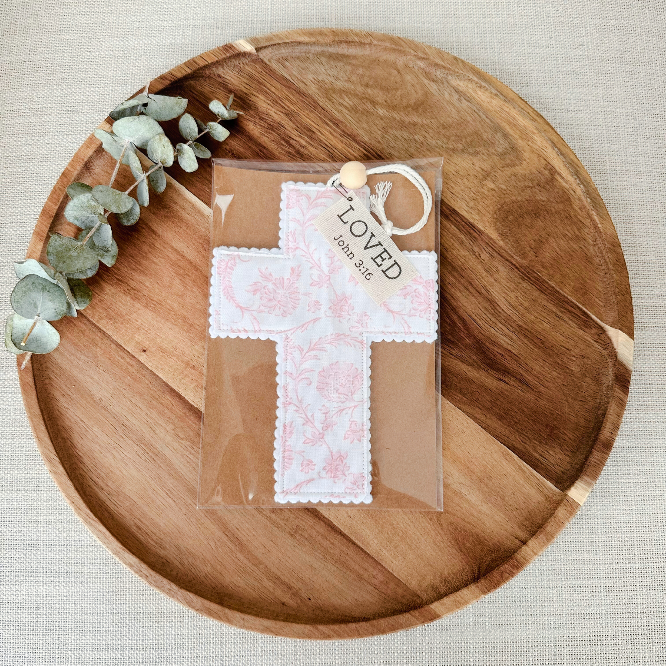 Fabric Cross - Light Pink Chinoiserie | Gift Wrapped