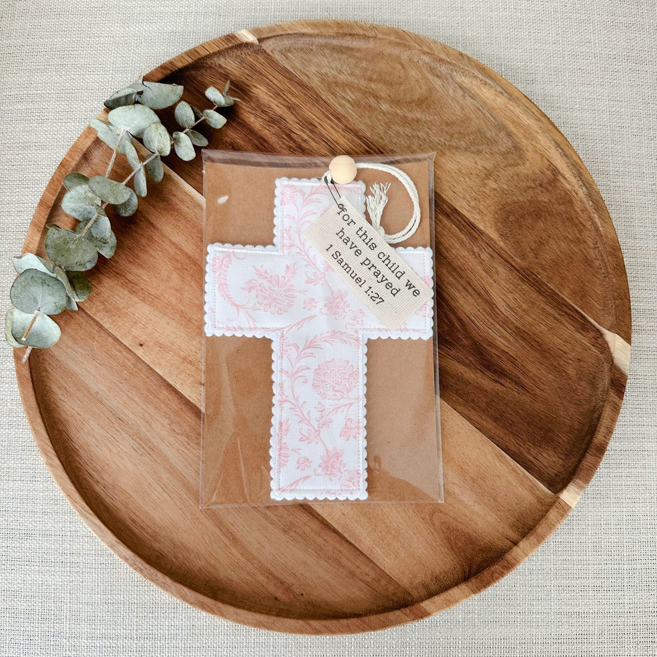 Fabric Cross - Light Pink Chinoiserie | Gift Wrapped