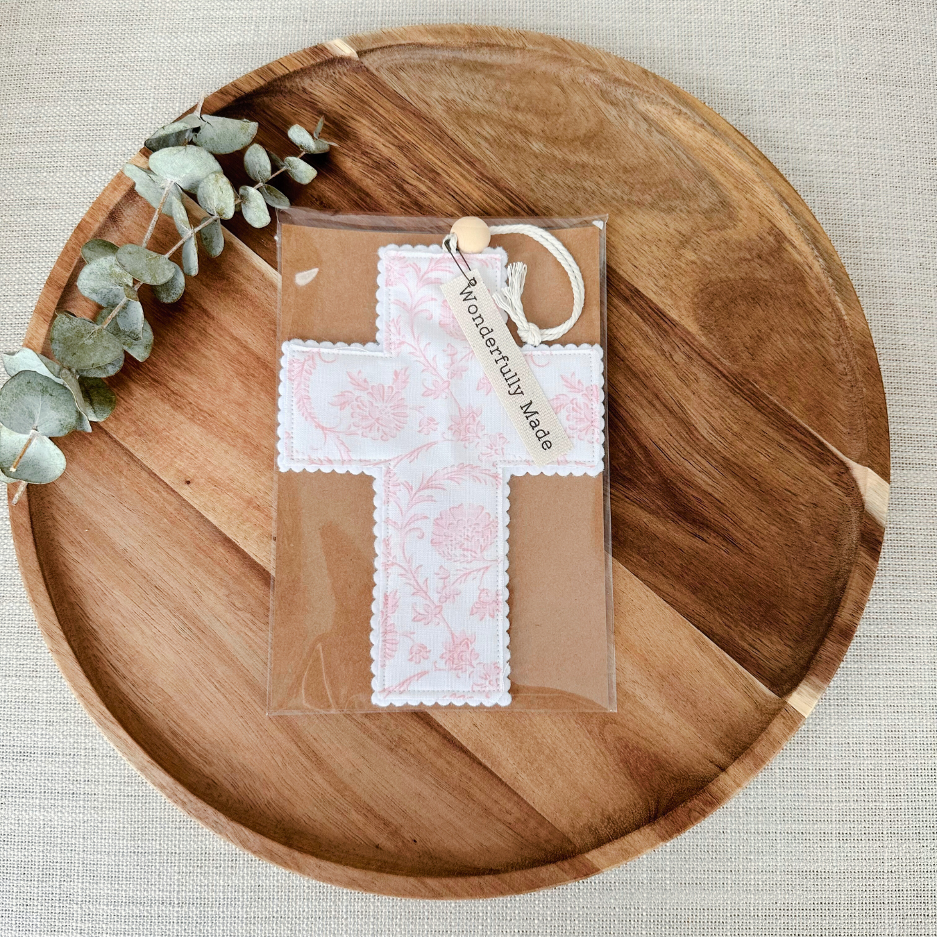 Fabric Cross - Light Pink Chinoiserie | Gift Wrapped