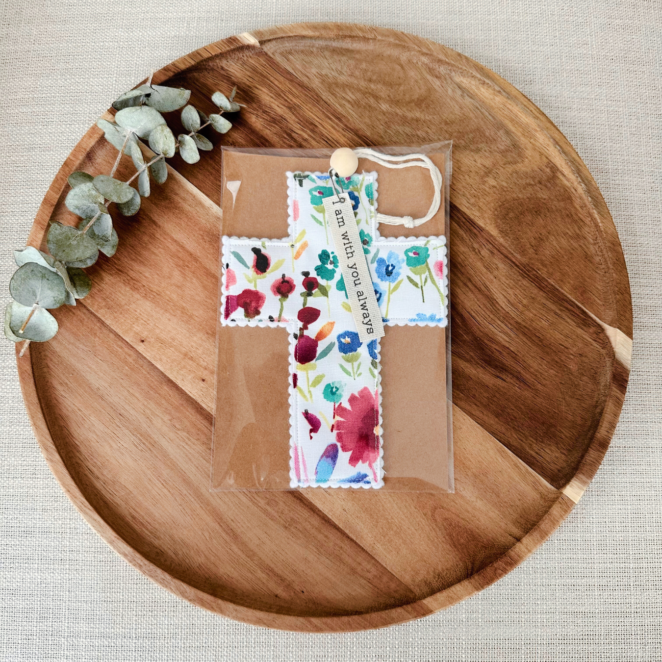 Fabric Cross - Watercolor Floral | Gift Wrapped