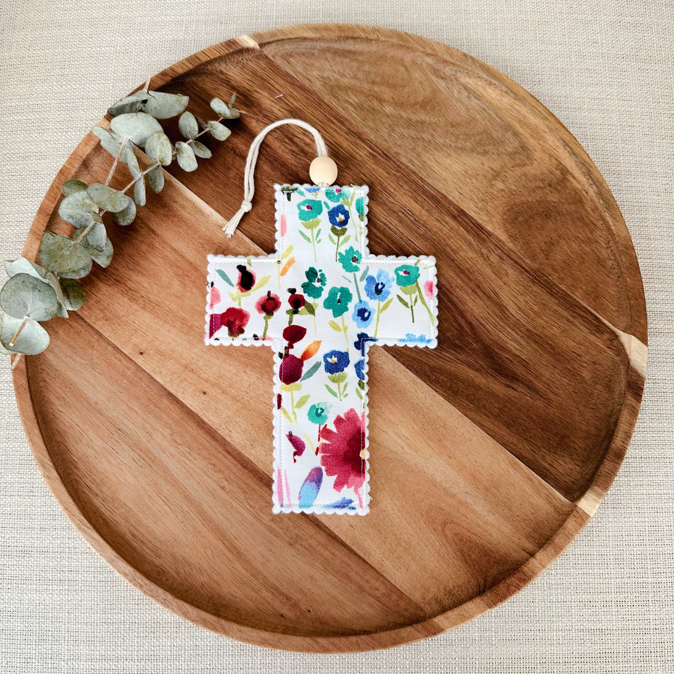 Fabric Cross - Watercolor Floral | Gift Wrapped