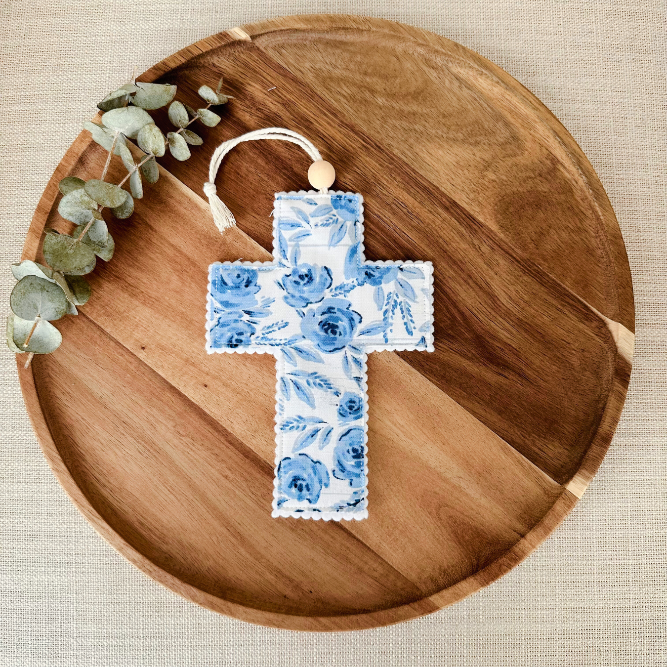 Fabric Cross -Blue Floral | Gift Wrapped
