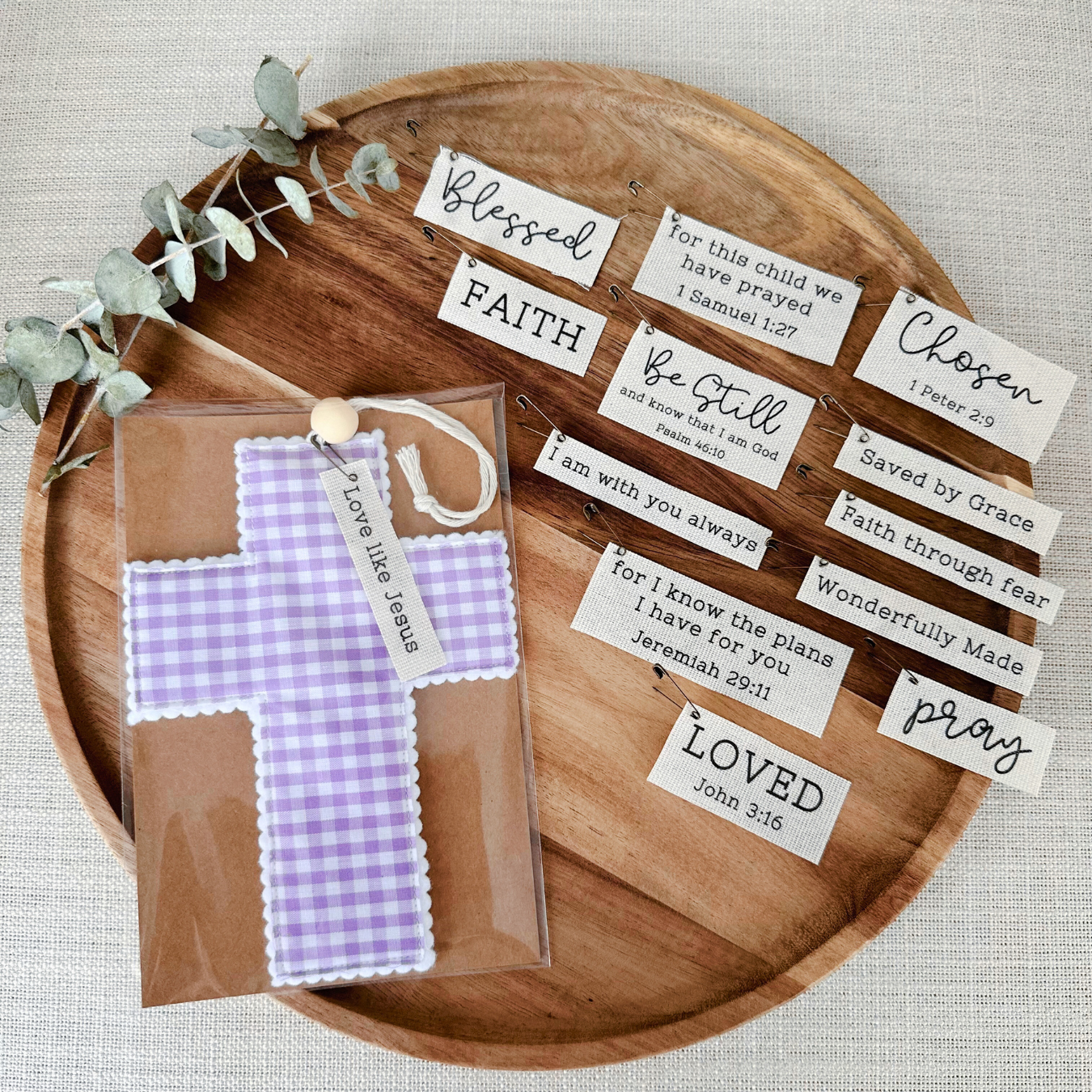 Fabric Cross - Purple Gingham | Gift Wrapped