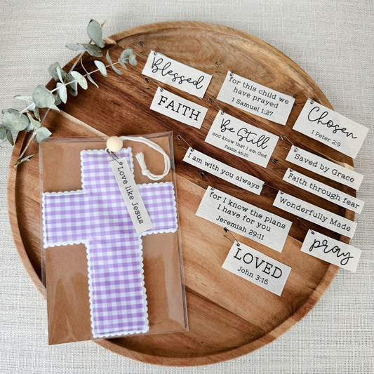 Fabric Cross - Purple Gingham | Gift Wrapped