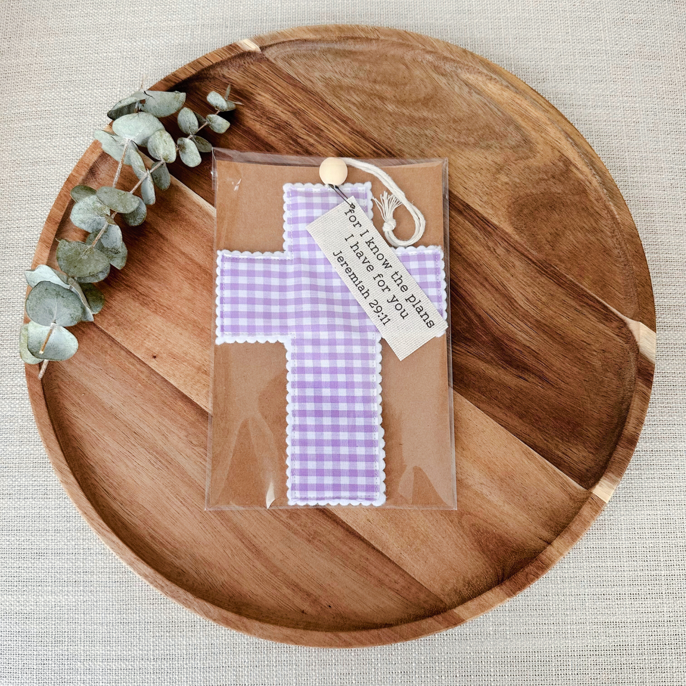 Fabric Cross - Purple Gingham | Gift Wrapped