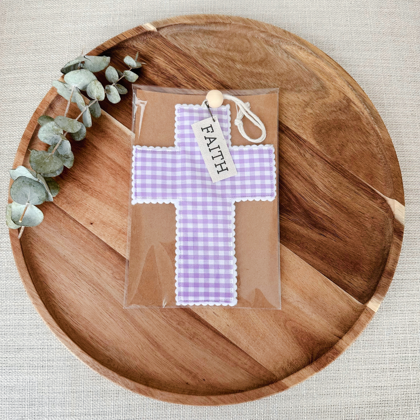 Fabric Cross - Purple Gingham | Gift Wrapped