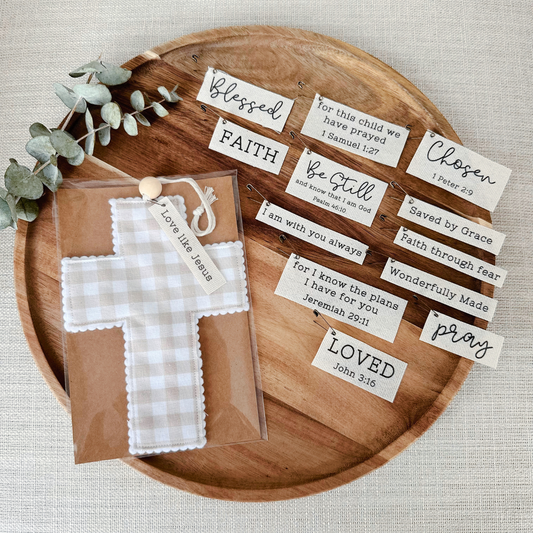 Fabric Cross - Neutral Gingham | Gift Wrapped