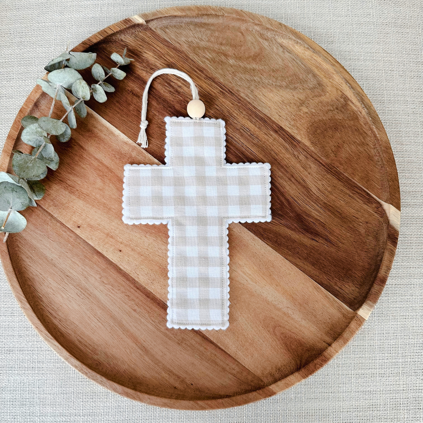 Fabric Cross - Neutral Gingham | Gift Wrapped