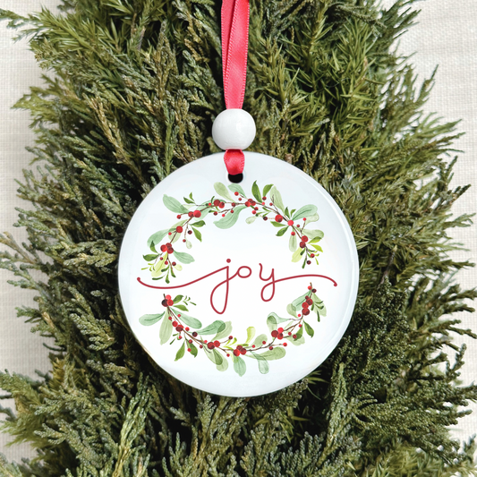 Christmas Ornament - Joy Wreath