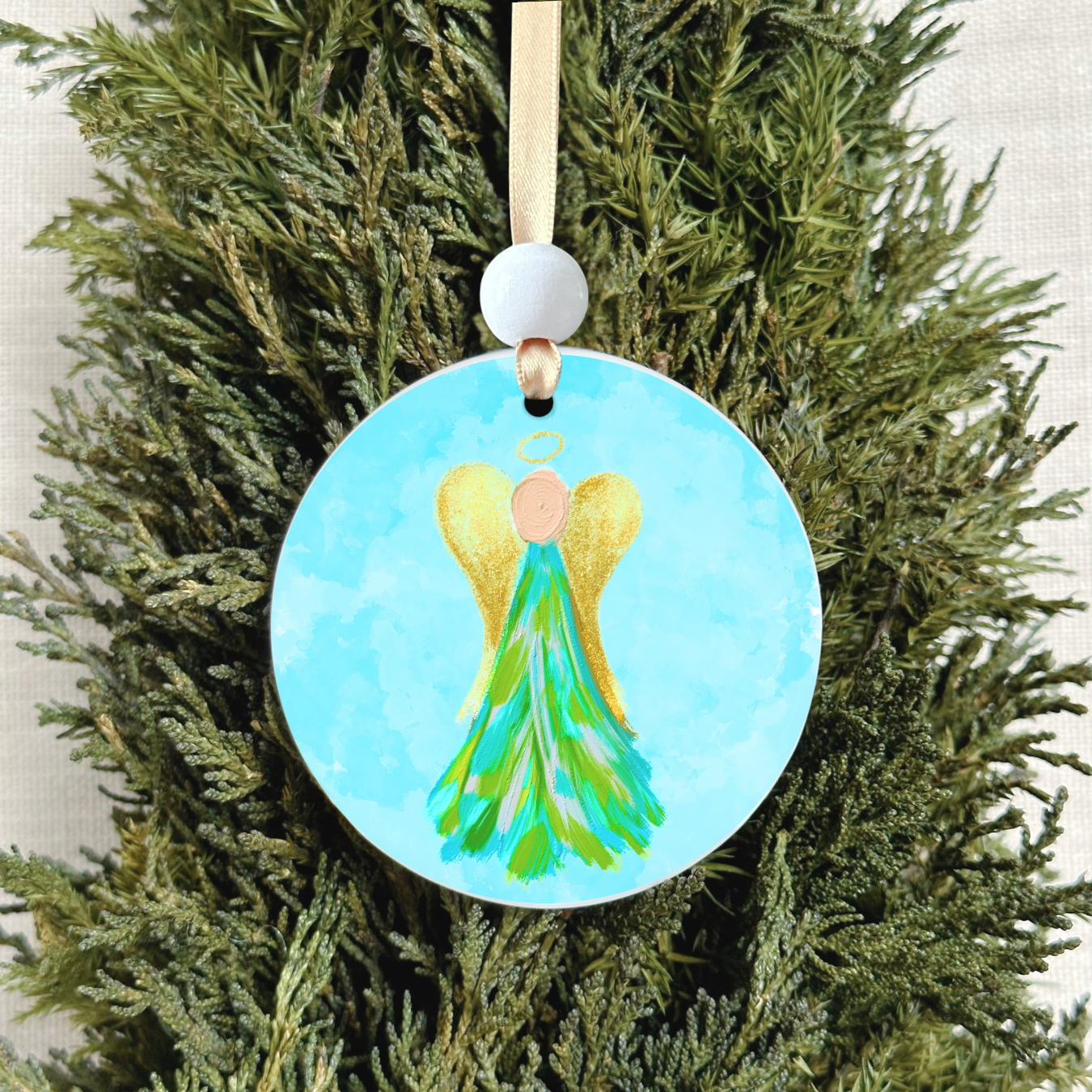 Christmas Ornament - Painted Blue Angel