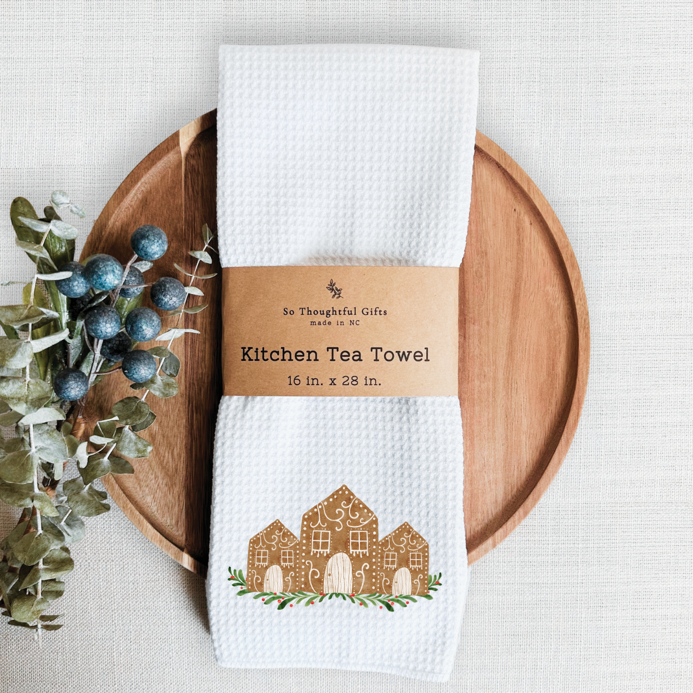 Christmas Dish Towel - Gingerbread Village