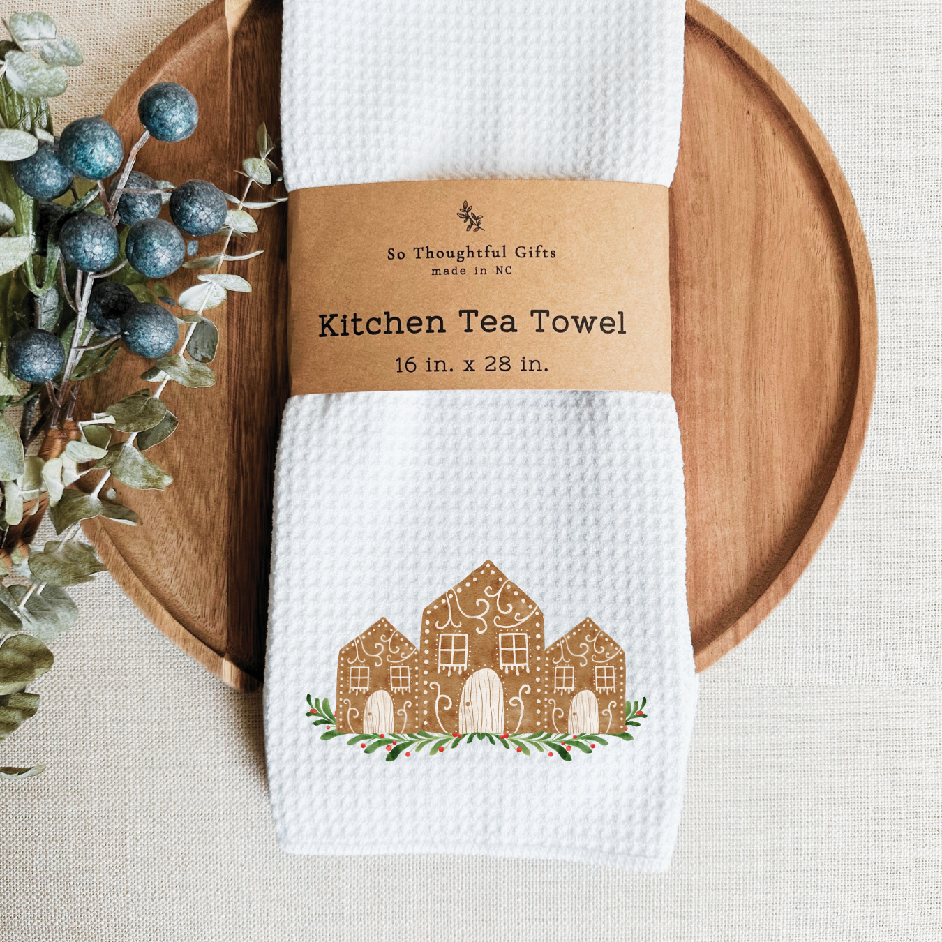 Christmas Dish Towel - Gingerbread Village
