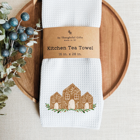 Christmas Dish Towel - Gingerbread Village