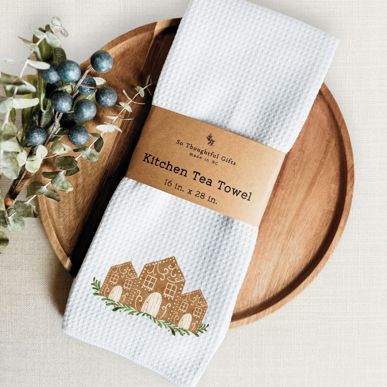 Christmas Dish Towel - Gingerbread Village
