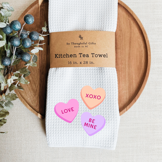 Valentine Dish Towel - Candy Hearts