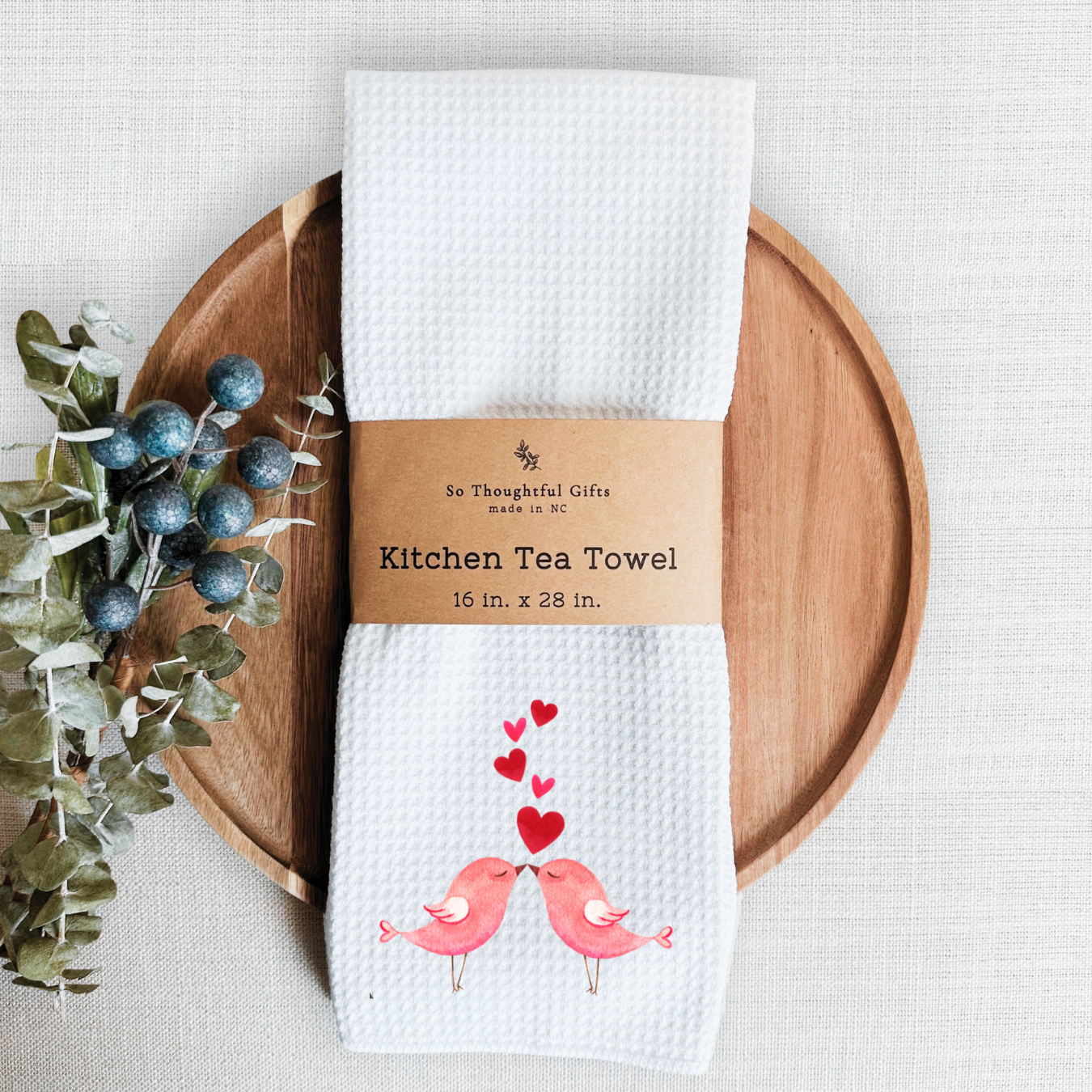 Valentine Dish Towel - Birds