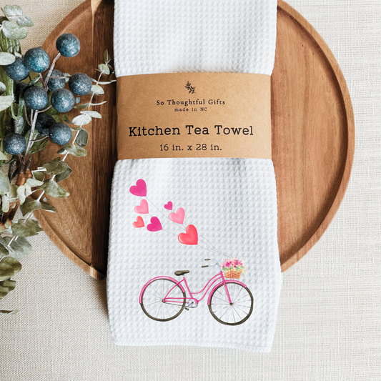 Valentine Dish Towel - Bike