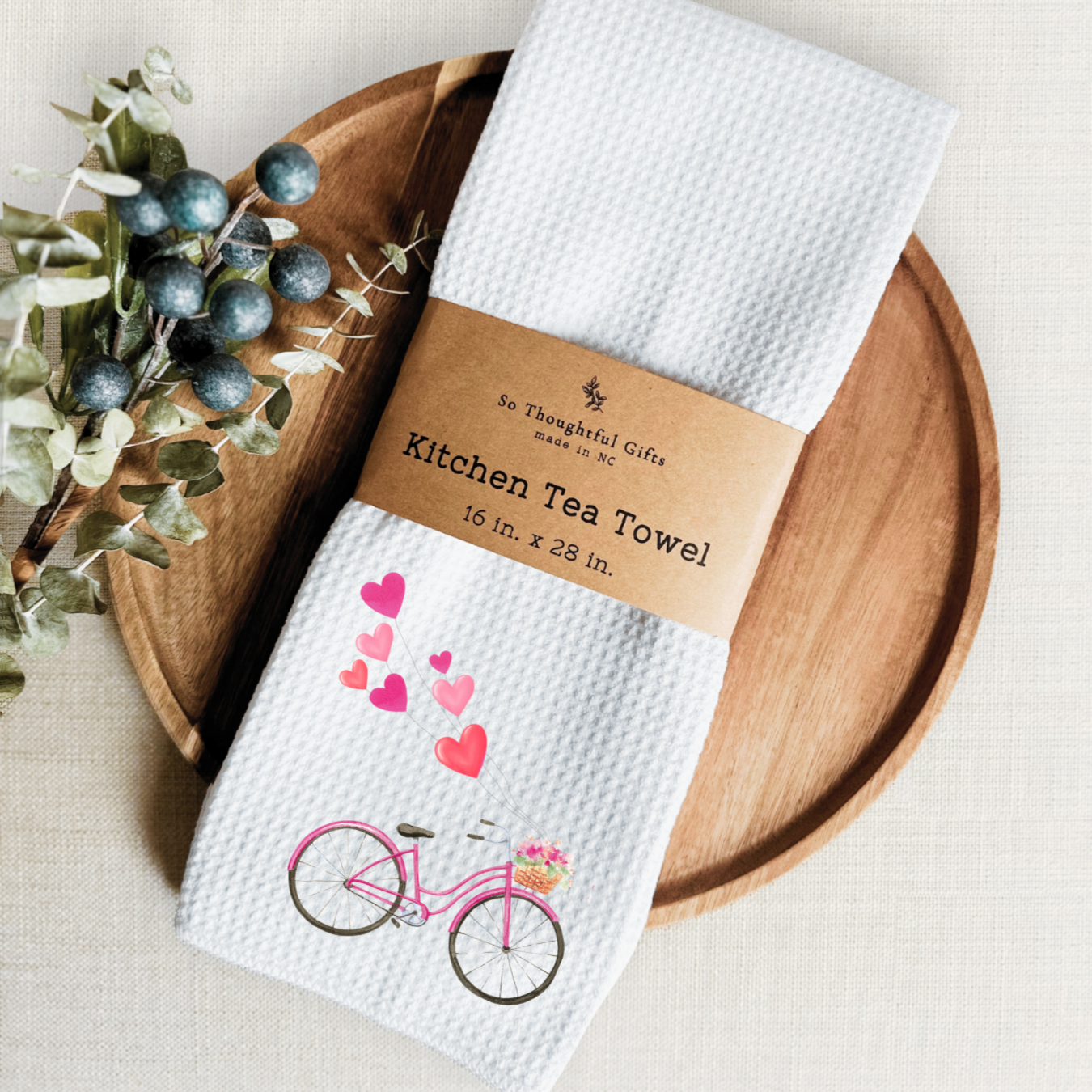 Valentine Dish Towel - Bike