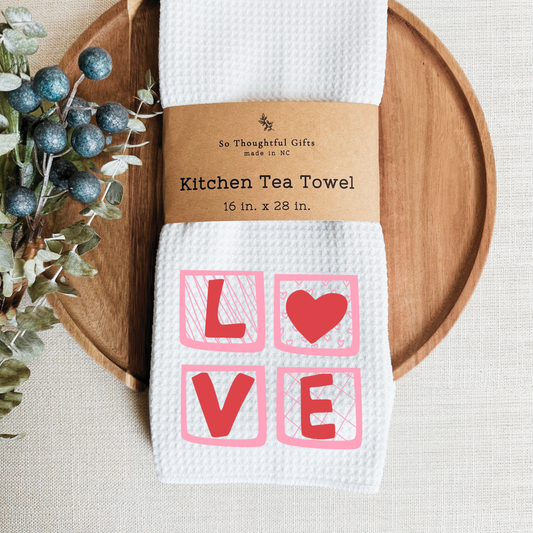 Valentine Dish Towel - L O V E