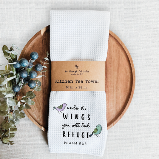 Scripture Dish Towel - Psalm 91:4