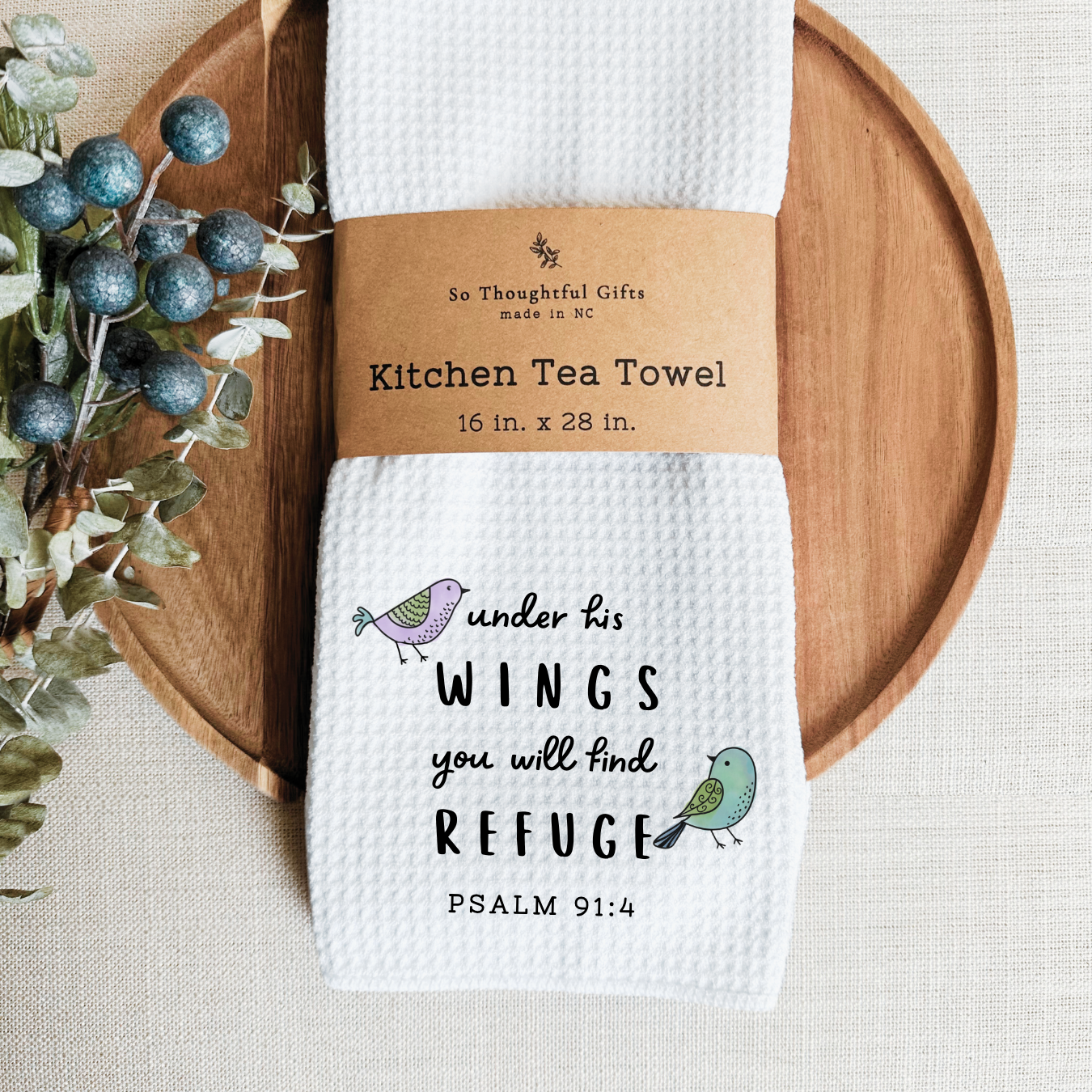 Scripture Dish Towel - Psalm 91:4