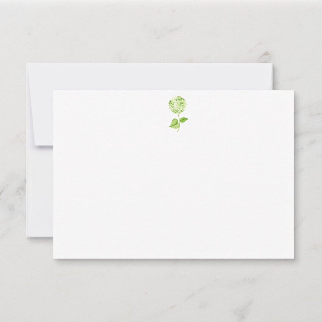 Green Hydrangea Stationery Set