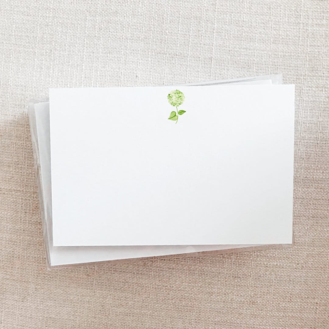 Green Hydrangea Stationery Set